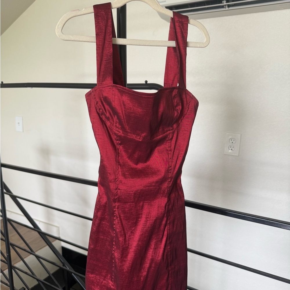 Lucy in the Sky Red Satin Mini Dress